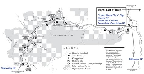 Map Portion Of The Lolo Trail That Is On The Lolo National Forest And