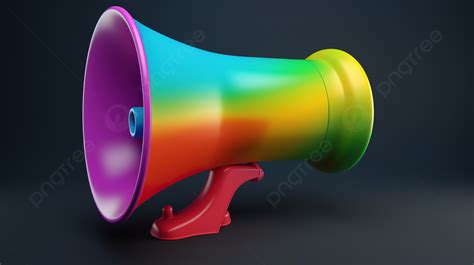 Rainbow Lgbtq Megaphone Speech Bubble In 3d Rendering Against Colorful Background Speaker 3d