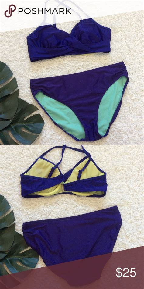 Athleta Swim Bikini Bottom Full Coverage Purple Lg Bikinis Full