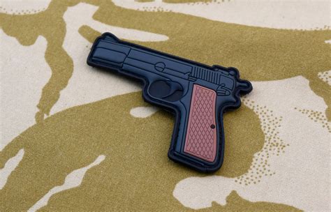 Uksf Browning Hi Power Pistol 3d Pvc Morale Patch Britkitusa