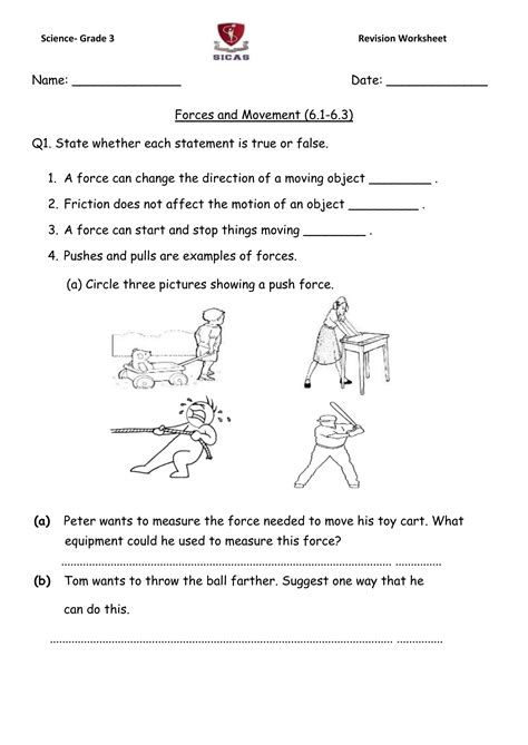 Forces And Motion Basics Worksheet