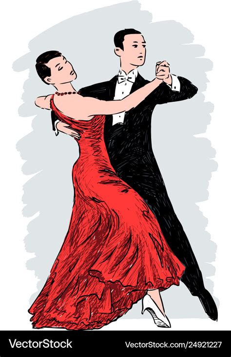 Sketch A Couple Dancing Tango Royalty Free Vector Image