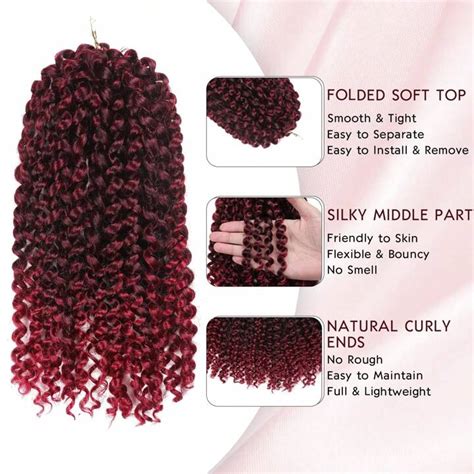 Inch Pack Curly Braiding Hair Marlybob Crochet Hair Wine Red Jerry