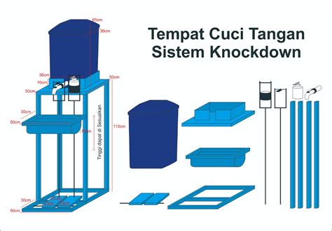 Tempat Cuci Tangan Portable Sistem Knockdown Siplah