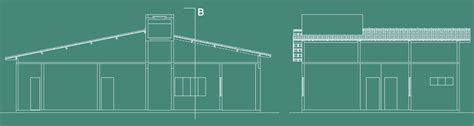 Desenho arquitetônico cortes em uma residência térrea Parte 1