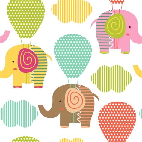 Seamless Pattern With Hot Air Balloon And Flowers Vector Image