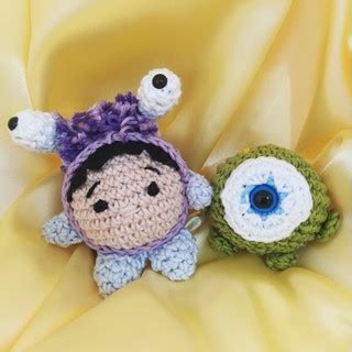 Chaveiros Monstros S A Boo E Mike Wazowski Amigurumis Da Mel