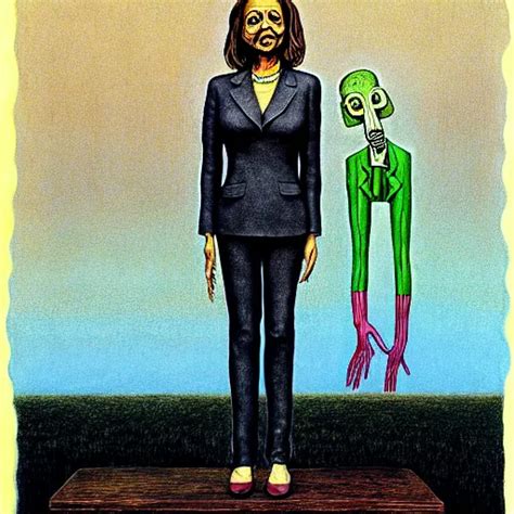 Portrait Of Salad Fingers Kamala Harris Wearing Stable Diffusion