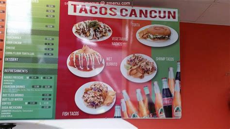 Menu At Tacos Cancun Restaurant Glendale