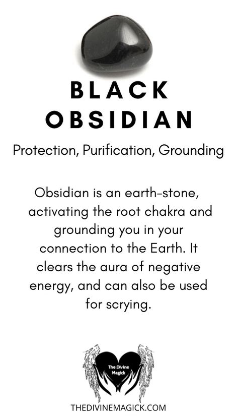 Black Obsidian Crystal Meaning Card The Divine Magick