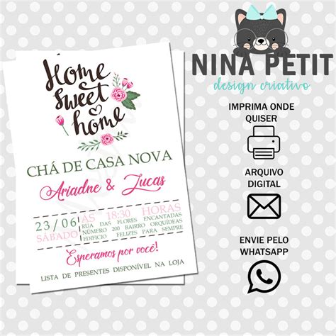 Convite Chá de Casa Nova Elo7 Produtos Especiais