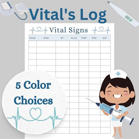 Printable Vitals Log / Vitals Report / Chart / Vital Signs Tracking ...