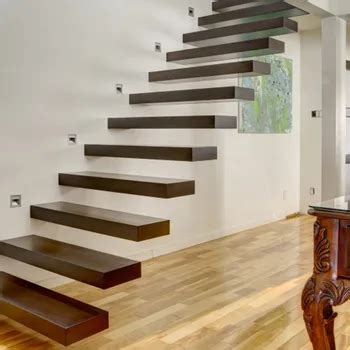 Wood Tread Invisible Stringer Floating Stairs With Steel Beam - Buy ...