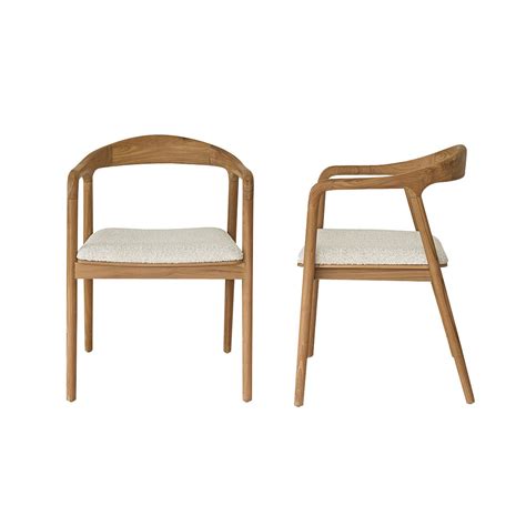 Lot De Chaises En Teck Massif Assise Bouclette Ambre Berah Getah