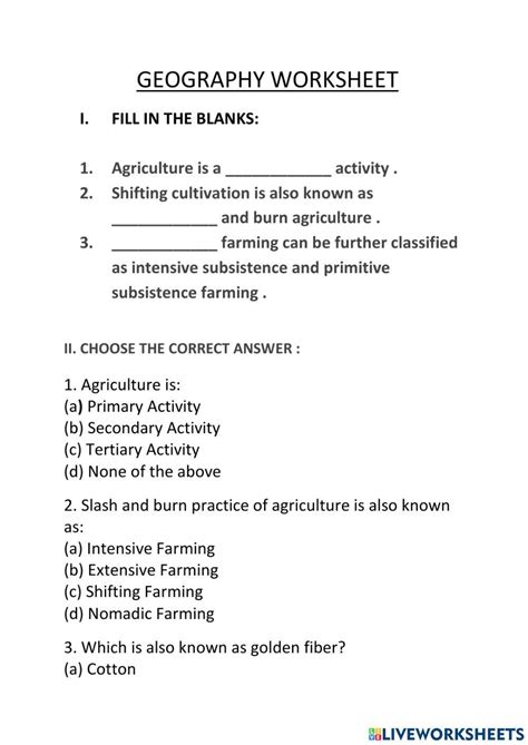 Geography worksheet activity | Live Worksheets