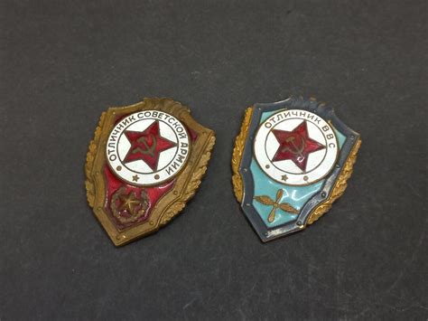 Soviet Vintage Military Badges 2pcs, Rare Heavy Badge Excellence in the Soviet Army, Award ...