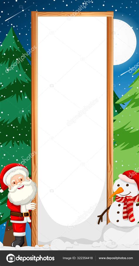 Background template with Santa and snowman Stock Vector by ...