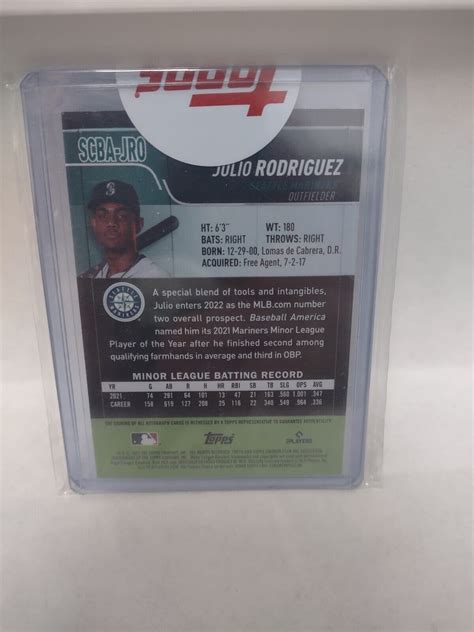 Topps Stadium Club Autographs Scba Jro Julio Rodriguez Au Rc