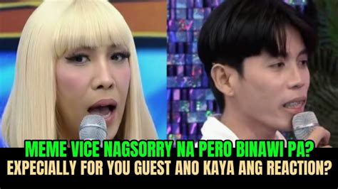 Meme Vice Ganda Nagsorry Na Pero Bakit Binawi Pa L Tatak Trending