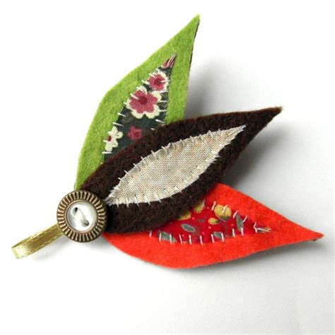 Autumn Leaves Brooch Felt Leaf Felt Leaves Leaf Crafts Fabric Flowers