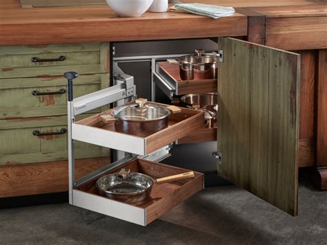 Häfele Fineline Kitchen Accessories in Magic Corner II Walnut