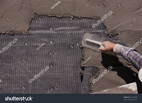 Applying Stucco Wall Metal Lath Support Stock Photo 52522438 | Shutterstock