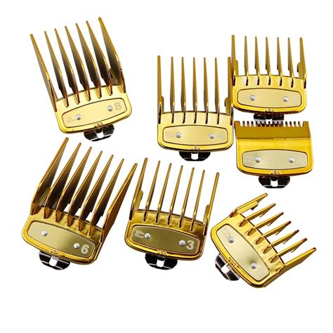 8 Sizes Metal Hair Clipper Guide Comb Set Gold Barber Hair Clipper Li Cestomen Happy Barber