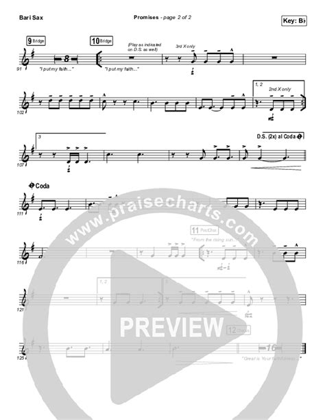 Promises Bari Sax Sheet Music Pdf Maverick City Music Praisecharts