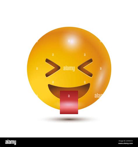 Aufgestreckte Zunge Vektorgrafik Emoji Isoliert D F R Emoticon