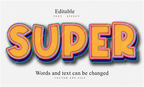 Premium Vector Editable Text Effect Super 3d Cartoon Template Style