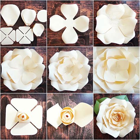 Diy Giant Paper Rose Pattern Templates And Tutorials Garden Birthday Party Decor Flower Wall