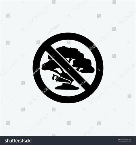 No Cutting Tree Icon Vector Stock Vector Royalty Free 694480036