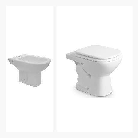 JUEGO COMPLETO DE LOZA FERRUM INCLUYE INODORO CORTO TAPA Y BIDET BARI