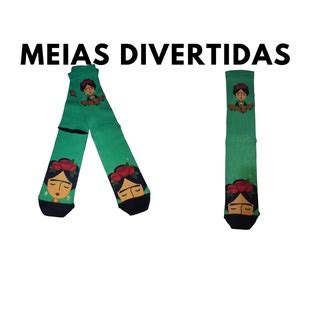 Meias Personalizadas Divertidas Cano Longo Estampas Exclusivas Estilo E