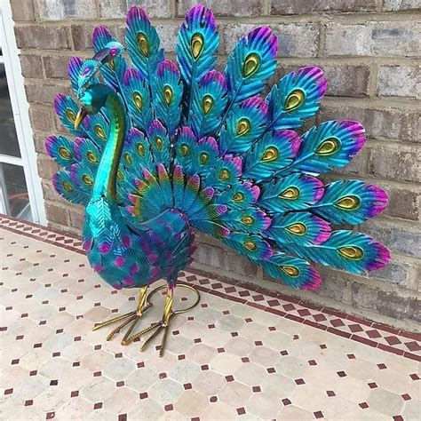 Peacock Statue Decor Newest Metal Peacock Outdoor Beautiful