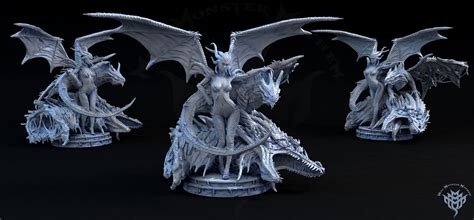 Sexy Tiamat Queen Of Chaos Avatar 3d Resin Printed Miniature Etsy