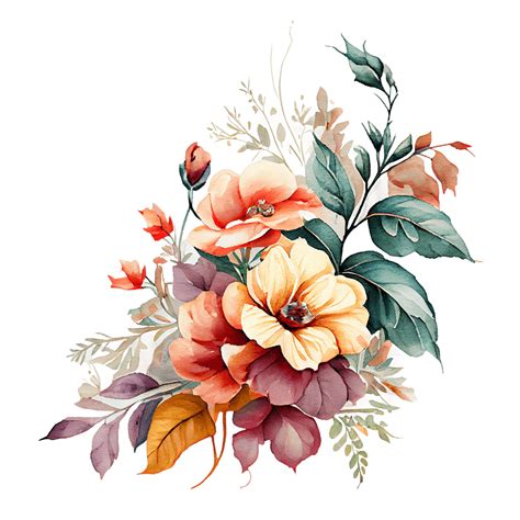 Hand Drawn Watercolor Flowers Flowers Watercolor Natural Png