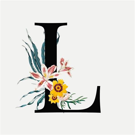 Floral Alphabet L Vector Typography Premium Vector Rawpixel