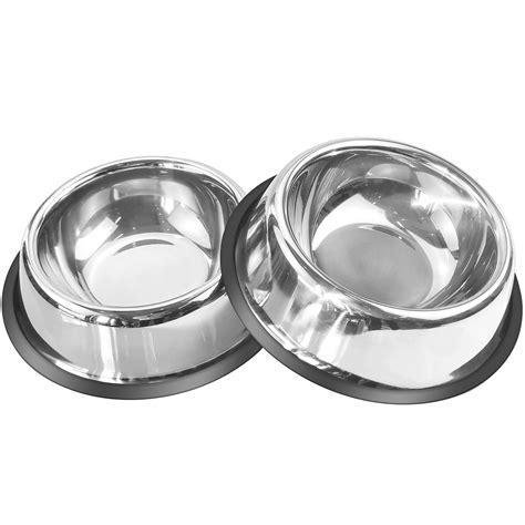 Mlife Stainless Steel Dog Bowl with Rubber Base for Small/Medium/Large