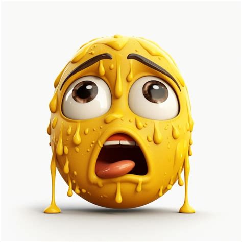 Premium Ai Image Yellow Emoji Melting Hot Face