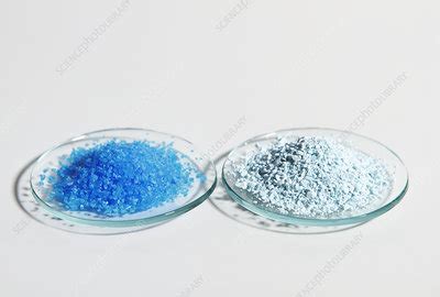 Hydrated and Anhydrous Copper Sulfate - Stock Image - C022/1869 ...