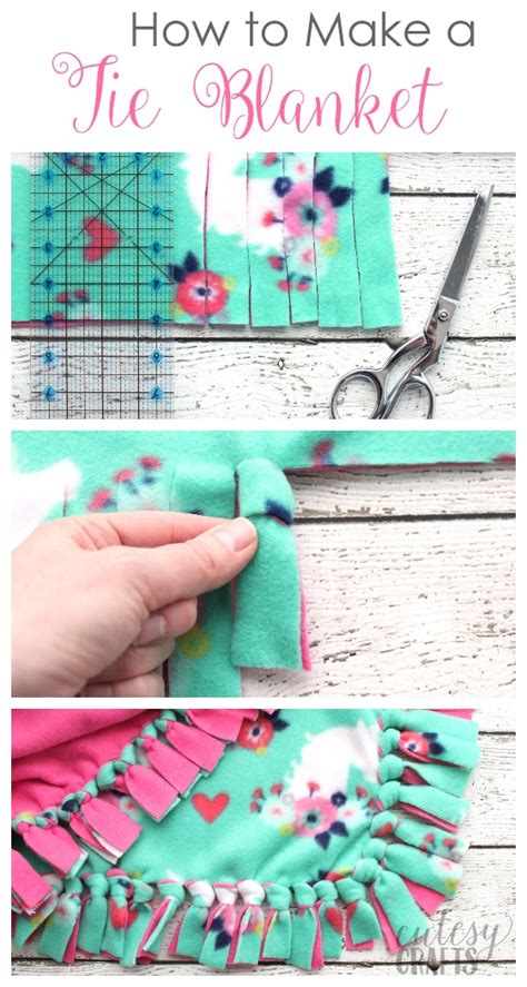 How to Make a Tie Blanket from Fleece - Cutesy Crafts