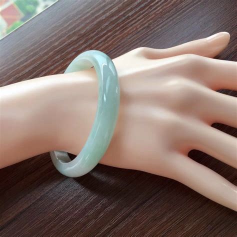 Natural Jadeite Bangle Mm Ice Species Light Green Floats Grade A