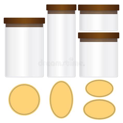 Glass Jars Set And Labels Isolated On Black Background Stock Vector ...