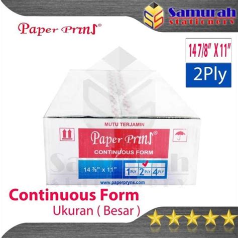 Jual Kertas Continuous Form Paper Prins 14 7 8 X 11 Besar B2 Ply