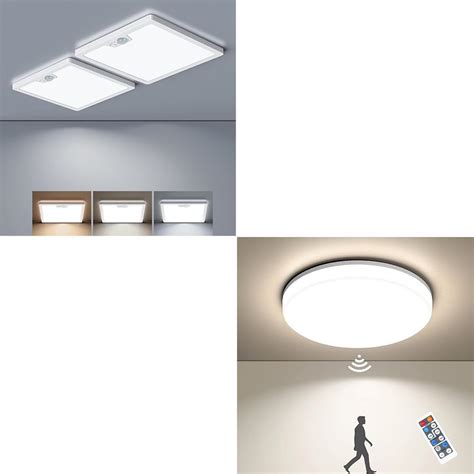 Annaror 2 Pack 8 7 Inch Wired Motion Sensor LED Ceiling Light 18W