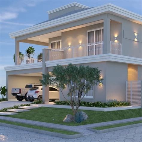 Fachada Com Varanda Na Frente - Casa sobrado com varanda na frente | Casas simples e bonitas 2 andares ...