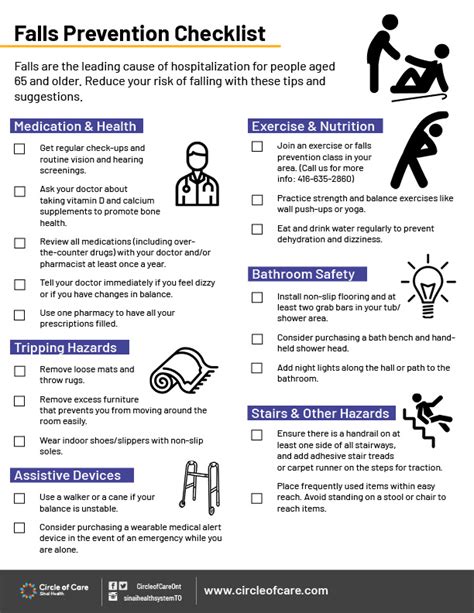 Falls Prevention Checklist Circle Of Care