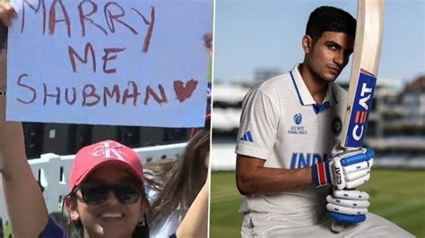 Marry Me Shubman Fan S Poster For Shubman Gill During Day Of Ind Vs