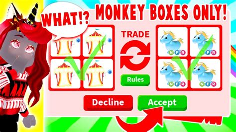 Deciding To Trade Premium Monkey Boxes Only In Adopt Me Roblox Youtube